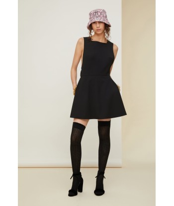 Pinafore mini dress in wool les ligaments