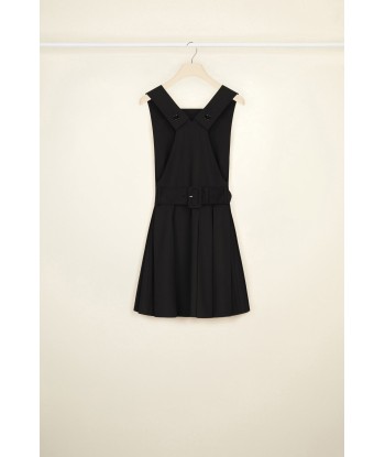 Pinafore mini dress in wool les ligaments