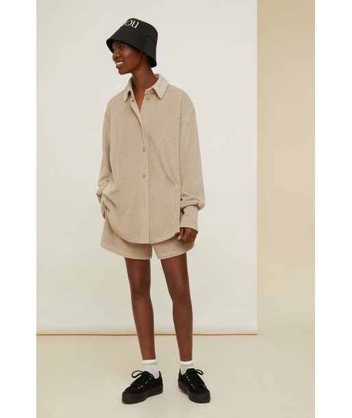 Oversized terry shirt in organic cotton blend est présent 