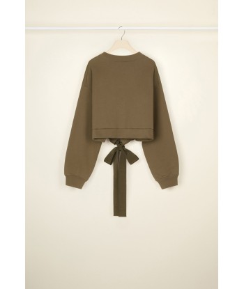 Cropped grosgrain sweatshirt in organic cotton Profitez des Offres !