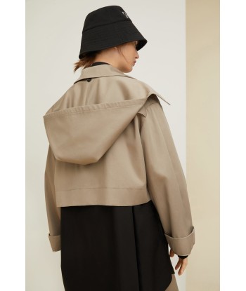 Organic cotton parka with detachable hood solde