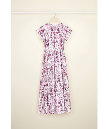 Ruffle sleeve maxi dress in printed organic cotton Comparez plus de prix