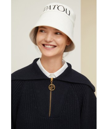 Zip-up sailor collar jumper in eco-friendly wool and cotton 2 - 3 jours ouvrés.