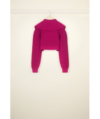 Zip-up sailor collar jumper in eco-friendly wool and cotton prix pour 