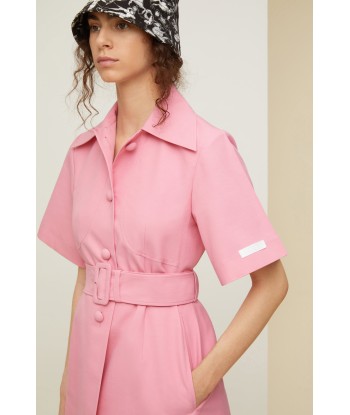 Belted short sleeve jacket in organic cotton and wool En savoir plus