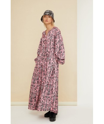 Maxi shirt dress in printed eco twill satin prix pour 