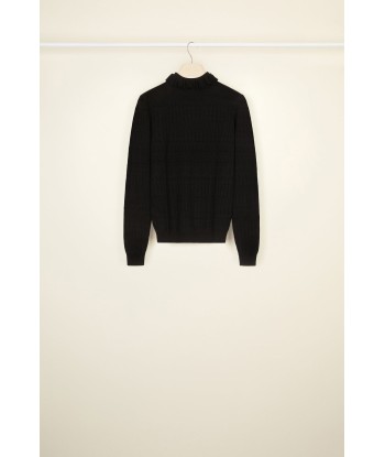 Ruffle collar open knit jumper in organic cotton le concept de la Pate a emporter 