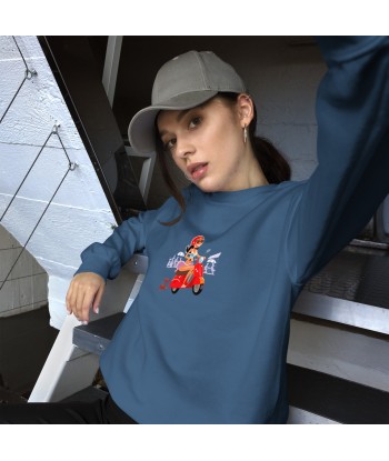 Sweat Unisexe à Col Rond Vespa Girl in St Tropez sur couleurs foncées shop