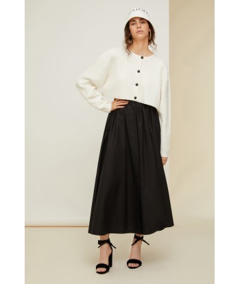 Buttoned maxi skirt in organic cotton Les êtres humains sont 