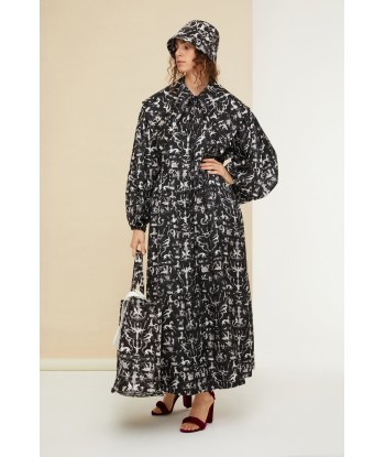 Maxi shirt dress in printed eco twill satin 2 - 3 jours ouvrés.