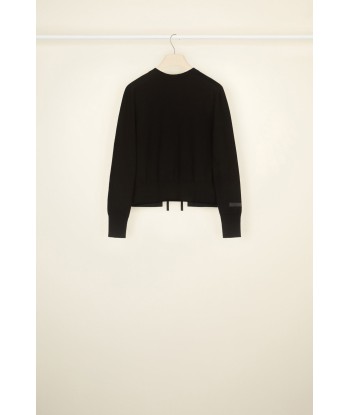 Open back jumper in eco-friendly wool and cotton pas cheres