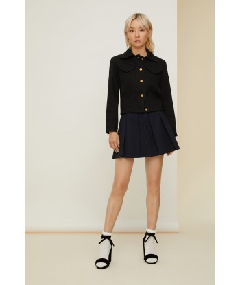 Belted pleated mini skirt in organic cotton plus qu'un jeu 