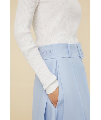 Belted pleated wool shorts la livraison gratuite