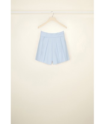 Belted pleated wool shorts la livraison gratuite