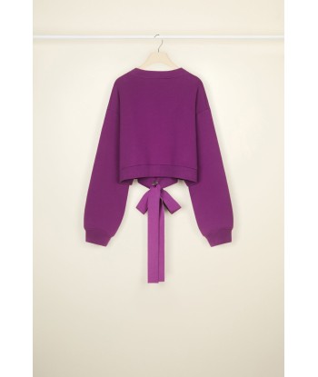 Cropped grosgrain sweatshirt in organic cotton pas cheres