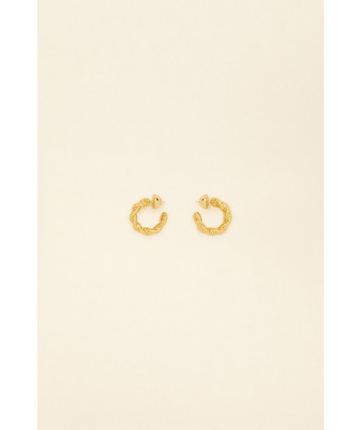 Small braided hoop earrings in gold-plated brass Jusqu'à 80% De Réduction