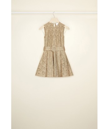 Pleated mini dress in eco lace est présent 