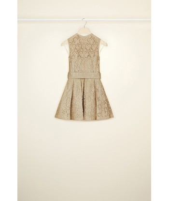 Pleated mini dress in eco lace est présent 