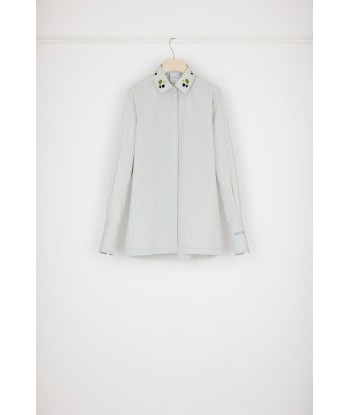 Signature organic cotton shirt with embroidered collar JUSQU'A -70%! 