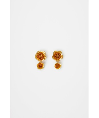 Double flower earrings pas chere