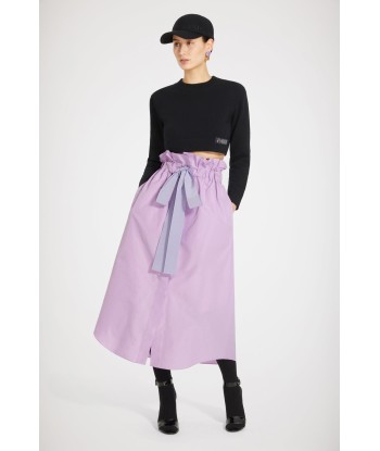 Drawstring grosgrain skirt in recycled faille une grave pollution 