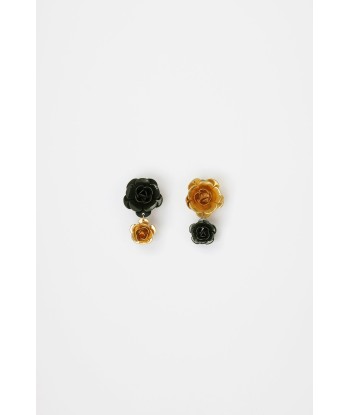 Double flower earrings brillant des détails fins