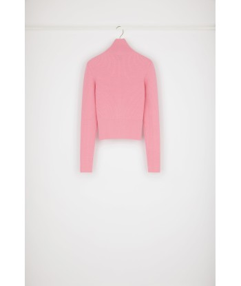 High neck rib knit wool blend jumper outlet