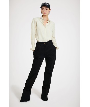 Tailored flared trousers in organic denim acheter