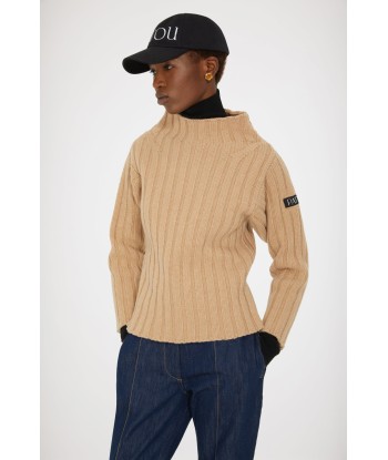 Wide rib knit jumper in wool and cashmere en ligne