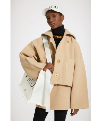 Cropped coat in double-faced wool les ligaments