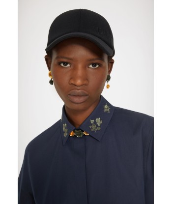 Signature organic cotton shirt with embroidered collar Dans la société mordern