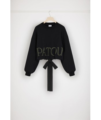 Cropped drawstring sweatshirt in organic cotton Voir les baskets