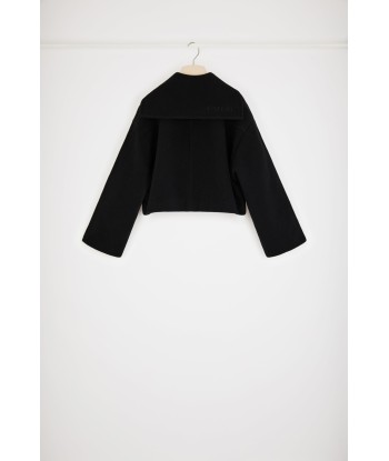 Cropped coat in double-faced wool de technologie