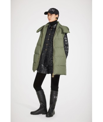 Puffer coat with detachable sleeves in recycled polyester de pas cher