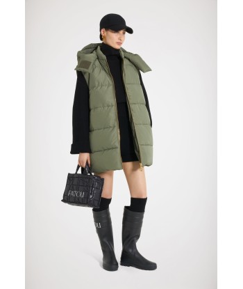 Puffer coat with detachable sleeves in recycled polyester de pas cher