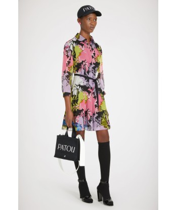 Floral skater dress in silk muslin les ligaments