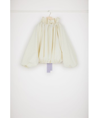 Drawstring puff sleeve top in organic cotton l'évolution des habitudes 