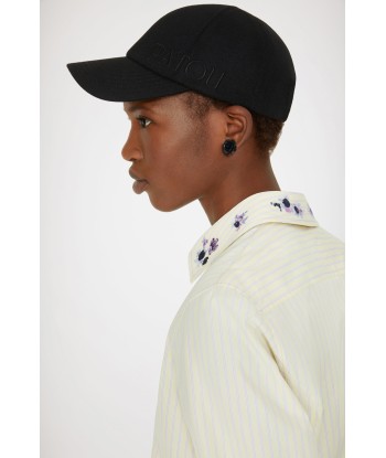 Signature organic cotton shirt with embroidered collar pas cheres