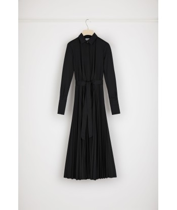 Pleated maxi dress in recycled polyester soldes