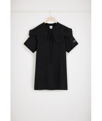 Detachable collar t-shirt dress in organic cotton destockage