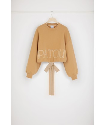 Cropped drawstring sweatshirt in organic cotton 50% de réduction en Octobre 2024