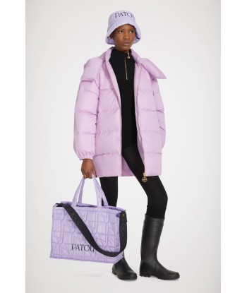 Puffer coat with detachable sleeves in recycled polyester store