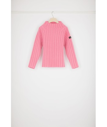 Wide rib knit jumper in wool and cashmere en linge