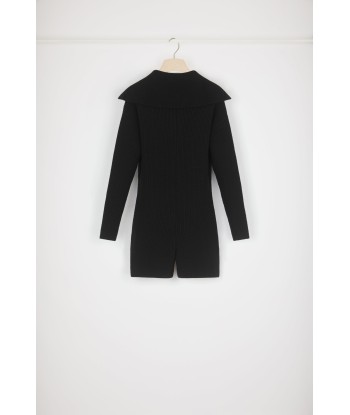 Zip-up collar rib knit playsuit in Merino wool pas cheres