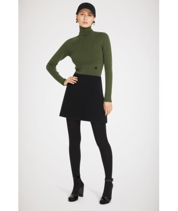 High neck rib knit wool blend jumper les muscles