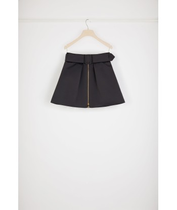 Zip-up mini skirt in recycled satin de l' environnement