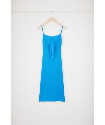 Knot-front slip dress in organic cotton en stock