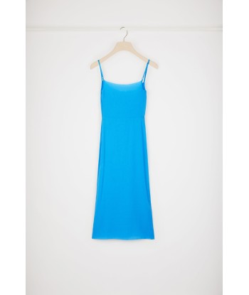 Knot-front slip dress in organic cotton en stock