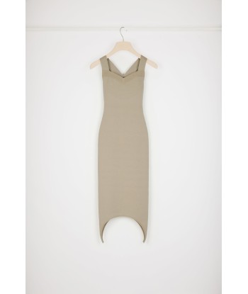 Curve hem knit dress in wool blend destockage