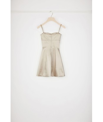 Cut-out dress in organic cotton-blend satin Livraison rapide